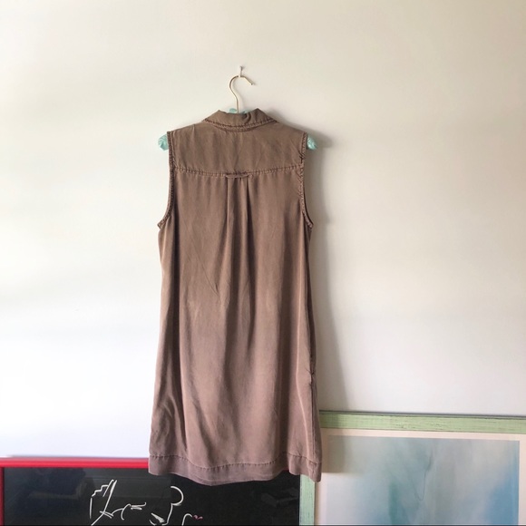 Tan Brown Shirt Dress Size Small - Picture 6 of 6